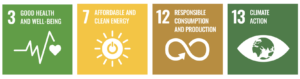 SDGs 3, 7, 12 and 13.