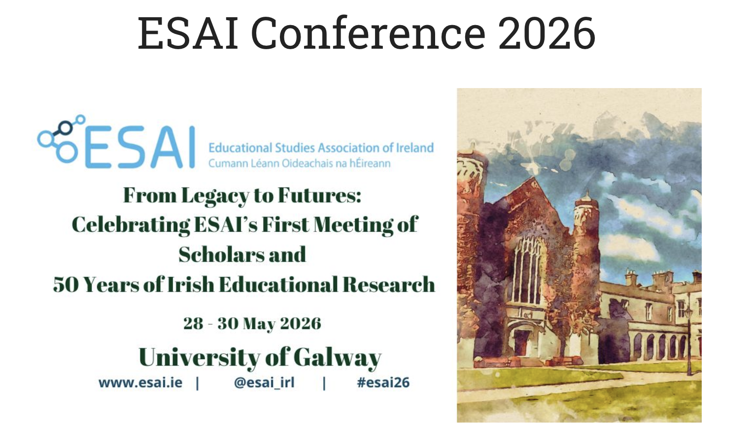 It All Started in Galway: The Foundations of the Educational Studies Association of Ireland (ESAI)